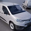 White Cargo Van With Modern Exterior Design Front And Rear Views