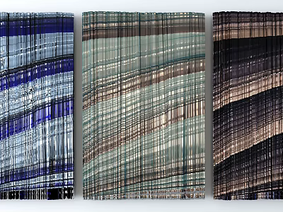 Modern Textured Wall Decor With Striped Patterns In Blue Green Brown Tones 3d model