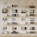 Various Bathroom Vanity Sets With Mirrors Drawers And Cabinet Designs 3d model
