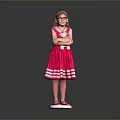 Little Girl Wearing Pink Dress And Glasses With Arms Crossed On White Platform Gray Background