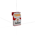Open Marlboro Cigarette Pack With Cigarettes Inside And Brand Design
