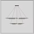 Modern Minimalist Chandelier Featuring Double Circular Rings And LED Lighting 3d model