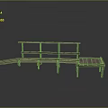 Light Brown Wooden Architectural Structure With Slatted Platform Simple Design And Reflective Surface