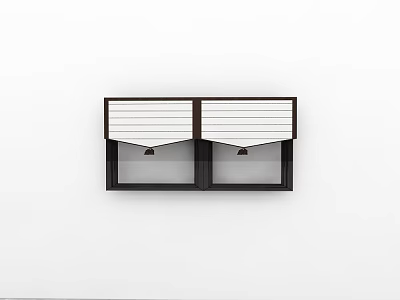 Modern Minimalist Entryway Side Cabinet Design With Storage Drawers And Open Shelves 3d model