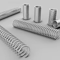 Various Metal Springs With Different Sizes And Coiled Designs Displayed On Gray Background