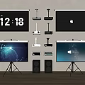 Projection Curtain Electric Curtain Projector Projection 3d model