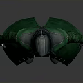 Green Robed Superhero Character With Glowing Chest Emblem And Hooded Mask