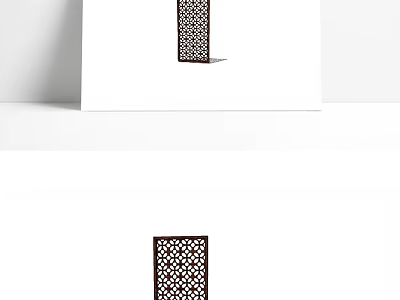 Modern Decorative Wooden Partition With Geometric Pattern For Room Divider 3d model