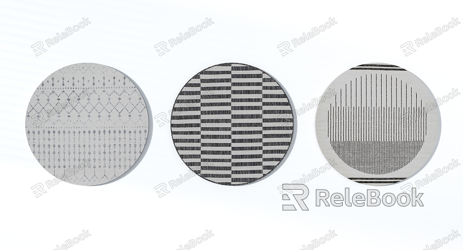 Modern Round Carpet High Grade Black White Grey Striped Round Carpet Combination model