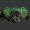Green Decorative Armor With Brown Belt And Gold Accents For Fantasy Games