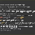 Different Types of Weapons Including Guns Knives and Multiple Models