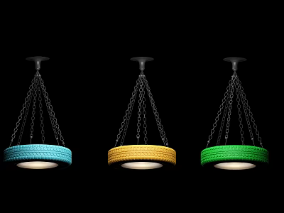 Industrial LOFT chandelier tire chandelier 3d model