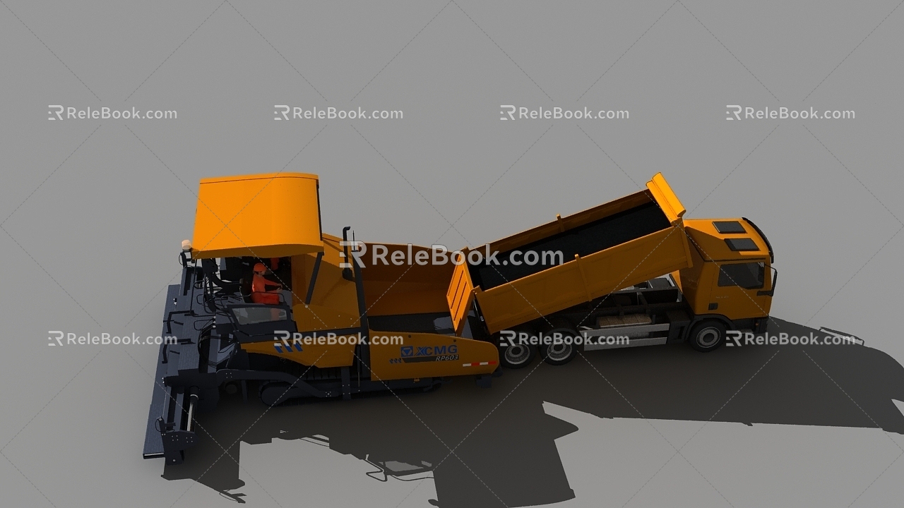 Asphalt paver road paver road construction 3d model