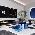 modern living room 3d model