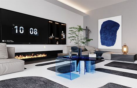 modern living room 3d model