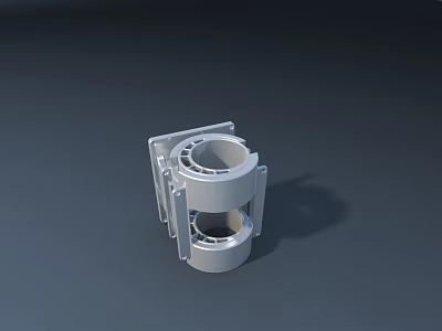 Public Facilities Metal Structural Components With Cylindrical Rings And Support Brackets 3d model