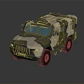 Camouflage Armored Military Vehicle With Off Road Tires And Rugged Design