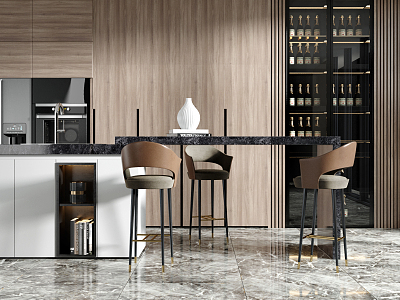 Modern Bar Chair Combination Bar Counter model