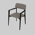 Modern Dining Chair With Light Upholstered Seat And Dark Wooden Frame In Neutral Room