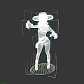 Game Movie Character Wearing Wide Brimmed Hat Gray Top And Red Gloves