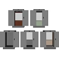 Modern Elevator Lobby Design Featuring Metal Wood Green Panels And Ceiling Lights