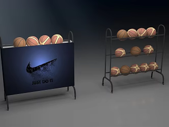 Modern Storage Rack Basketball Storage Rack 3d model