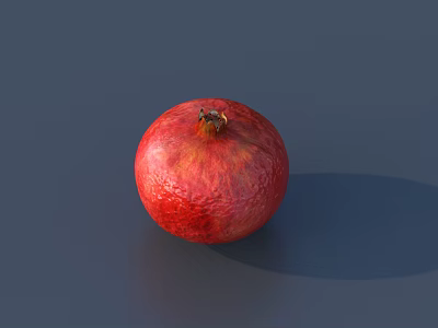 Juicy Ripe Red Pomegranate on Dark Background with Smooth Skin and Rich Color 3d model