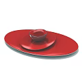 Elegant Red Tableware Set with Stacked Bowl and Plates for Modern Dining 3d model
