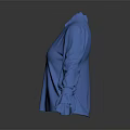 Blue V Neck Long Sleeve Shirt With Bell Sleeves Sleek Design Elegant Style