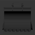 Black Construction Machinery Bucket with Serrated Edge and Connecting Brackets