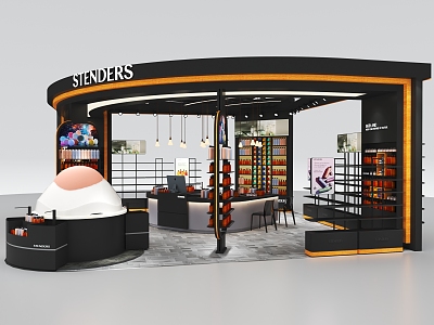 Modern cosmetics store creative modeling counter display 3d model