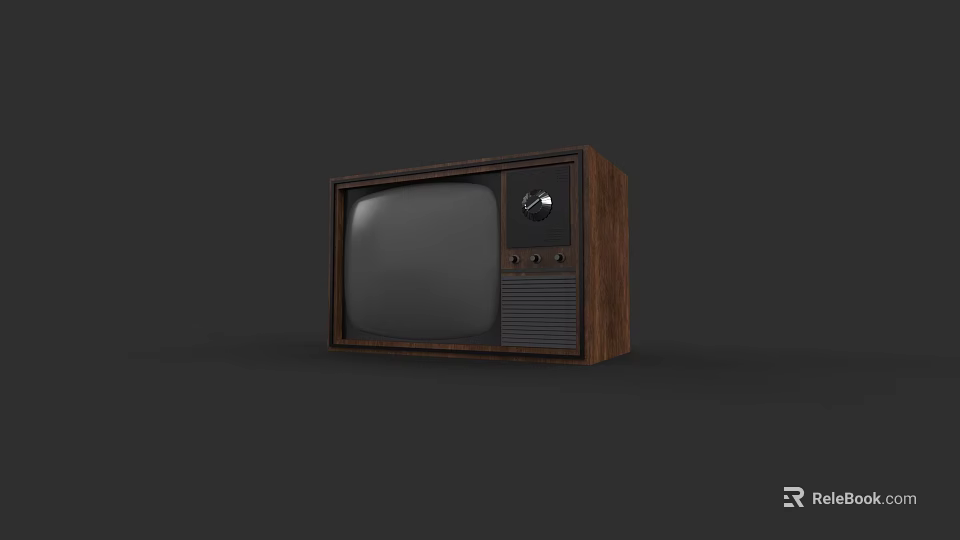 Old Fashioned Vintage Television With Wooden Case And Classic Retro Design 3d model 