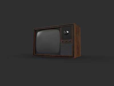 Old Fashioned Vintage Television With Wooden Case And Classic Retro Design 3d model