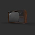 Old Fashioned Vintage Television With Wooden Case And Classic Retro Design