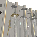 Different Modern Shower Head Designs With Various Spray Patterns And Styles 3d model