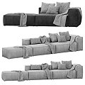 Modern simple gray sofa 3d model