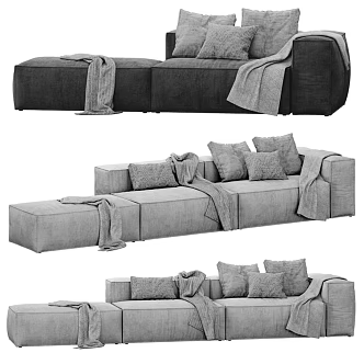 Modern simple gray sofa 3d model