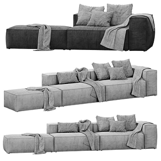 Modern simple gray sofa 3d model