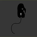 Black Wired Gaming Mouse With Yellow Logo And Modern Ergonomic Design