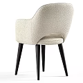 Modern Beige Plush Leisure Chair With Armrests And Black Slim Legs Design