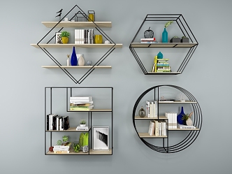 Industrial LOFT Wall Storage Rack Wall Decoration Rack 3d model