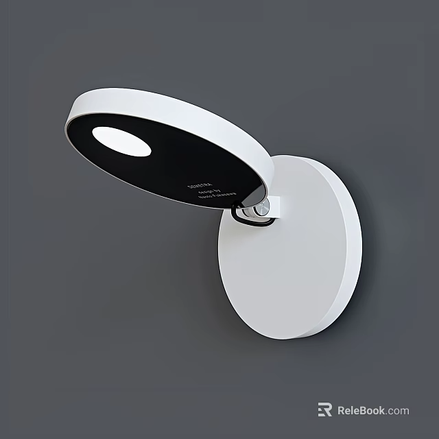 Modern Adjustable Wall Lamp With White And Black Round Design For Contemporary Home Decor 3d model 