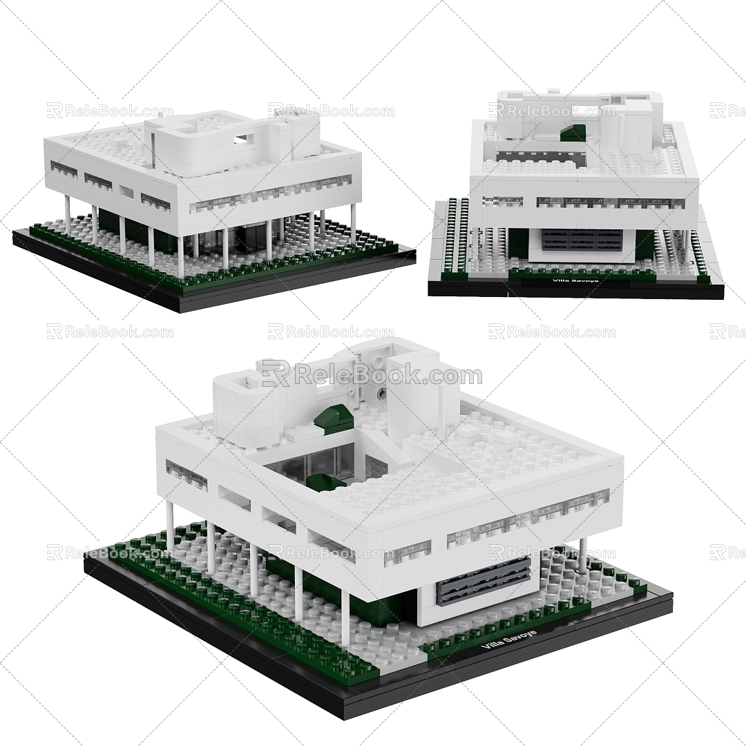 Modern Lego Savoy Villa Lego Ornaments 3d model