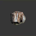 Natural Wood And Stone Stump Decorative Piece With Colorful Textured Sections