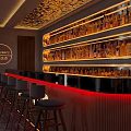 Rosemary Bar Interior With Pink Tiled Wall Brown Leather Booths And Cold Heat Neon Sign