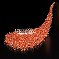 Artistic Floral Installation With Abundant Orange Red Flowers And Elegant Curved Design