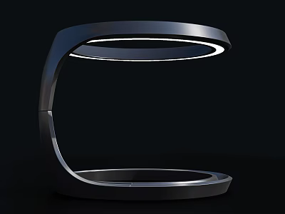 Modern Sleek Table Lamp With Curved Ring Design And LED Light Source 3d model