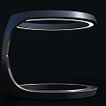 Modern Sleek Table Lamp With Curved Ring Design And LED Light Source 3d model