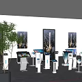 Smart Machines in Modern Exhibition Hall With Interactive Screens Decorative Paintings and Bright Lighting