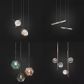 Modern Designer Pendant Lights With Geometric Shapes Glass And Metal Elements